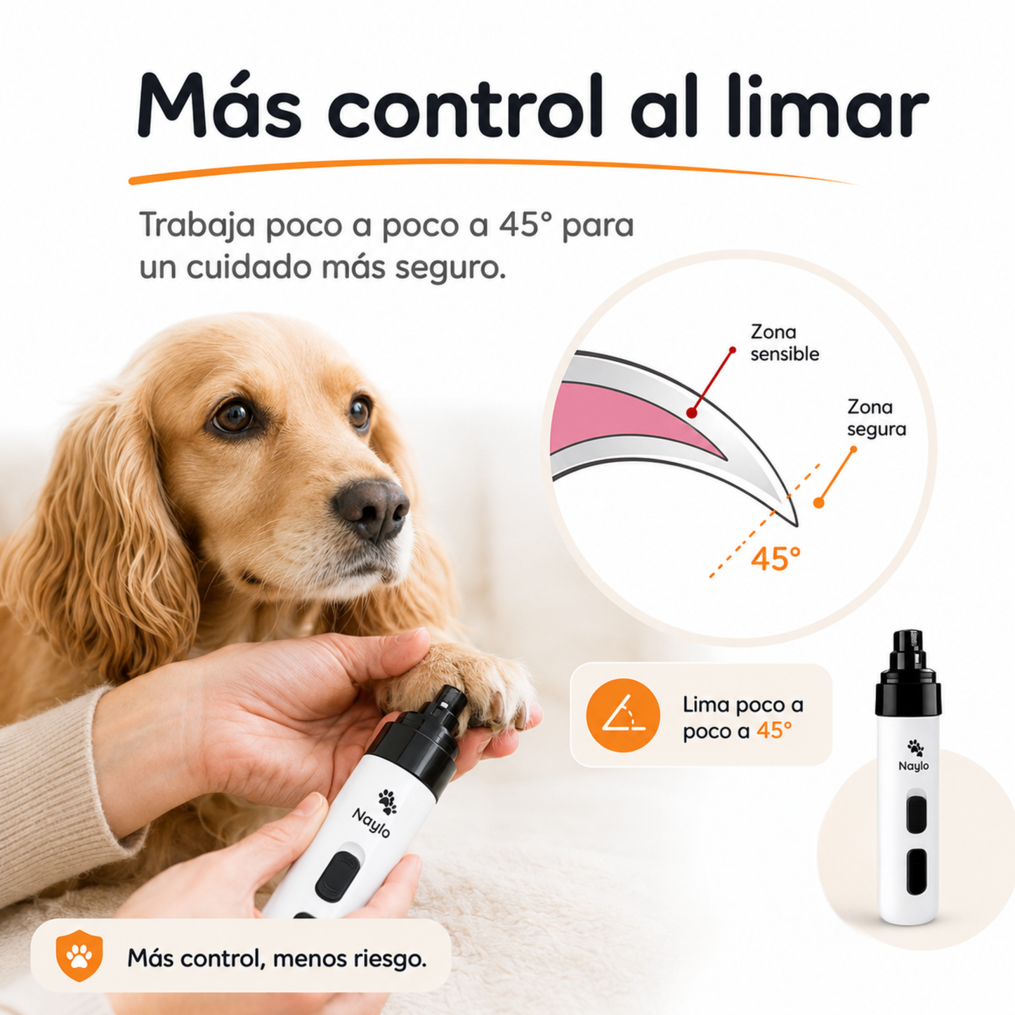 Naylo Pro™ - Limador de Uñas Silencioso para Perros