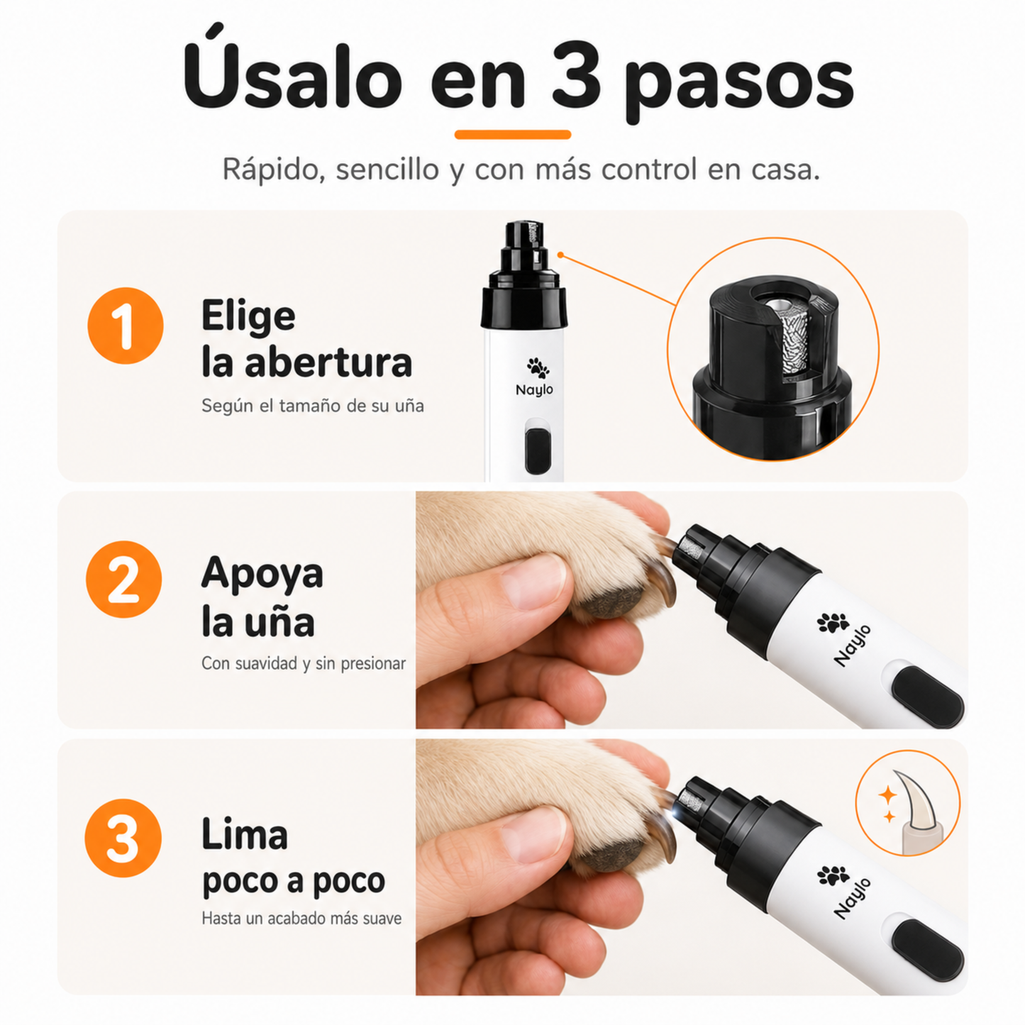 Naylo Pro™ - Limador de Uñas Silencioso para Perros