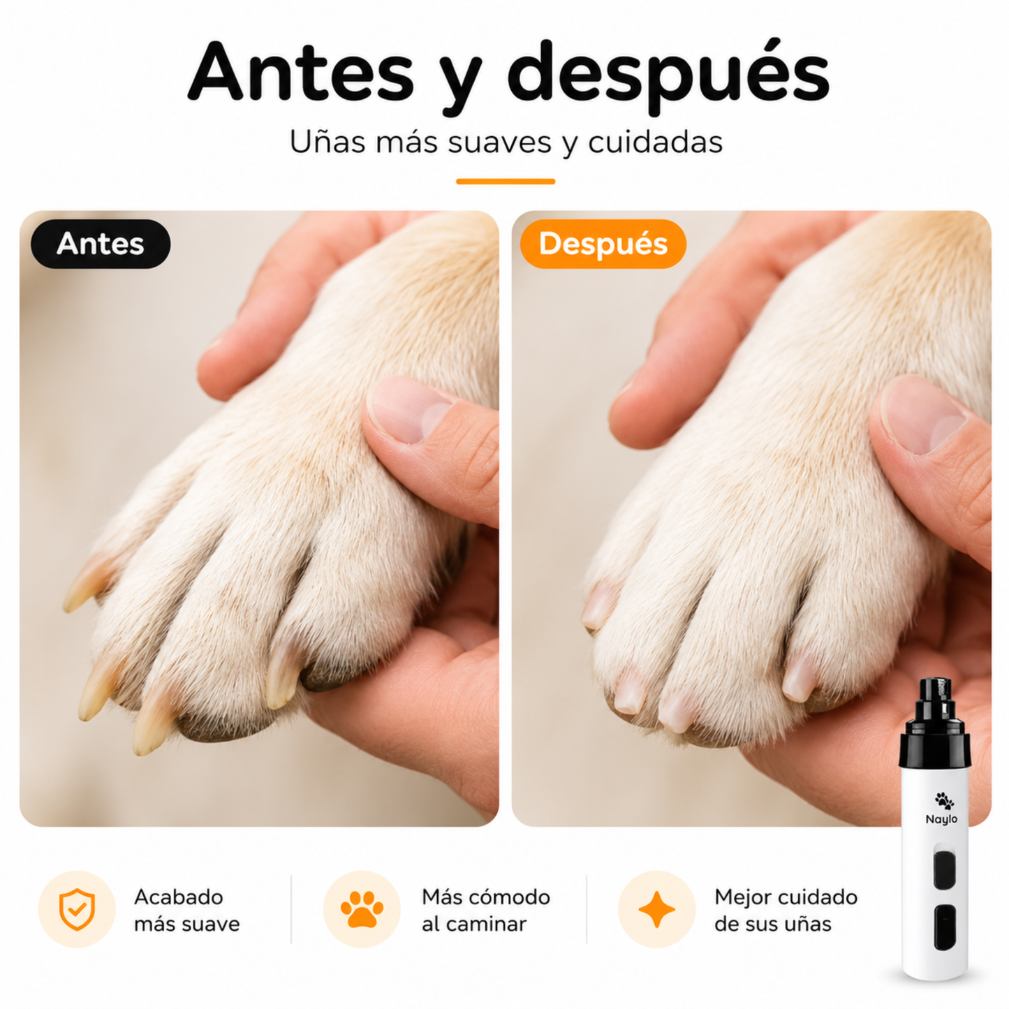 Naylo Pro™ - Limador de Uñas Silencioso para Perros